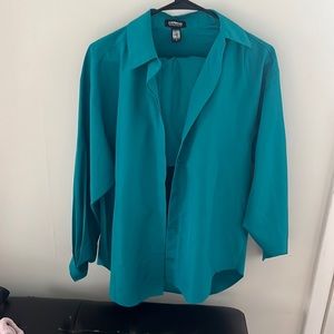 Express Button Up and Shorts Set- Blue